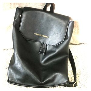 Black leather Christian Siriano backpack